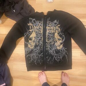 Gothic skull and cross hoodie